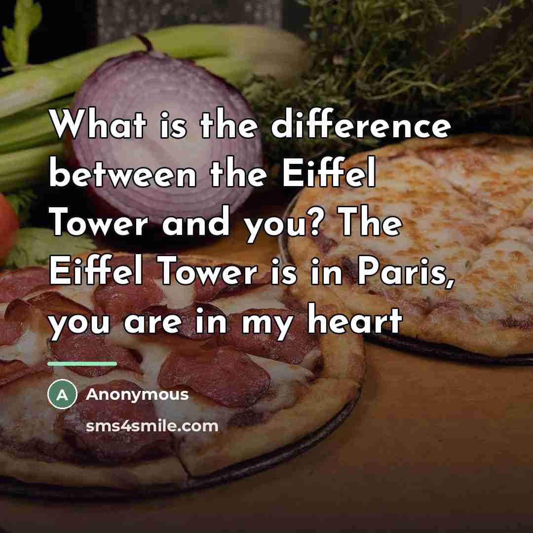 “What is the difference between the Eiffel Tower and you?…” quote by Anonymous