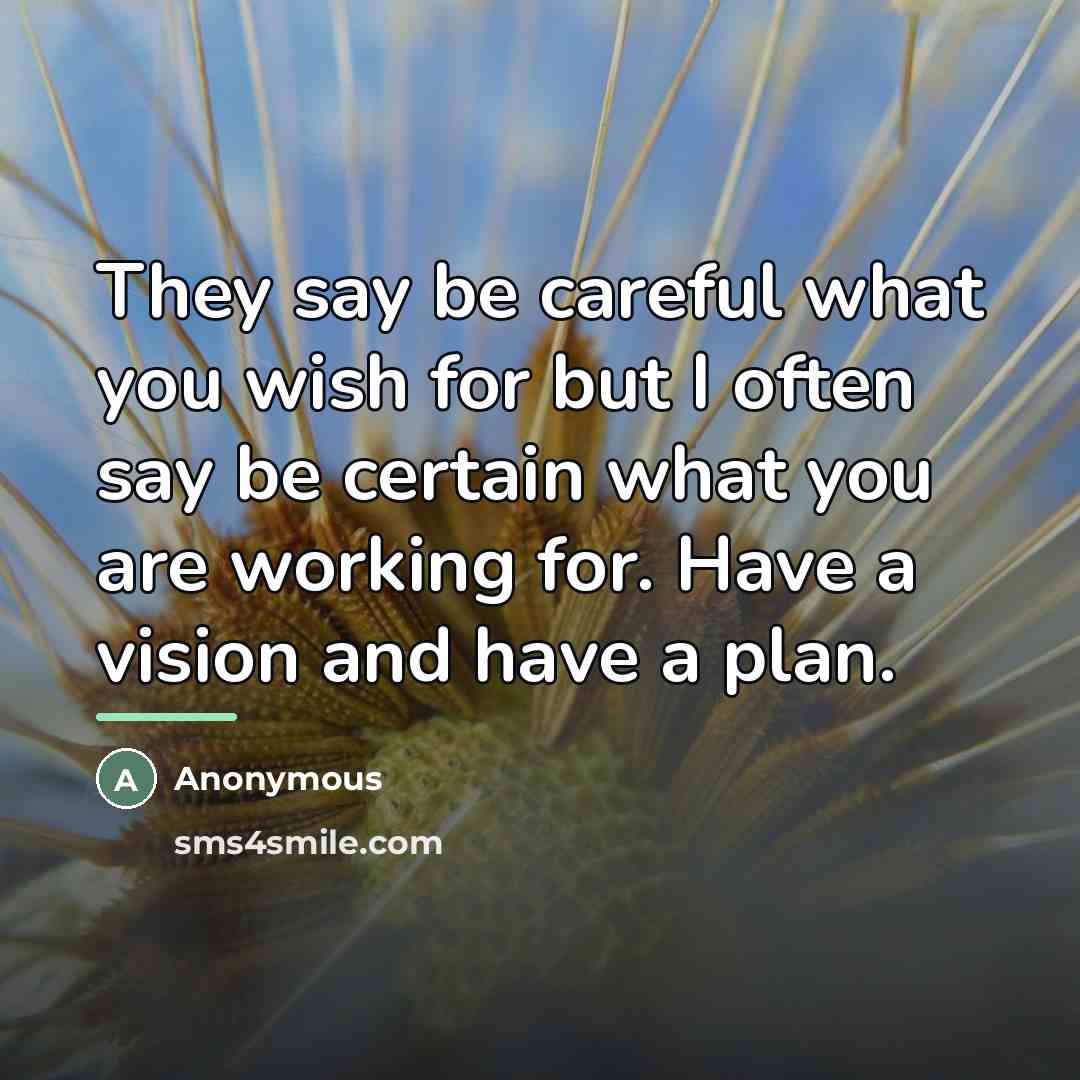 “They say be careful what you wish for but I…” quote by Anonymous