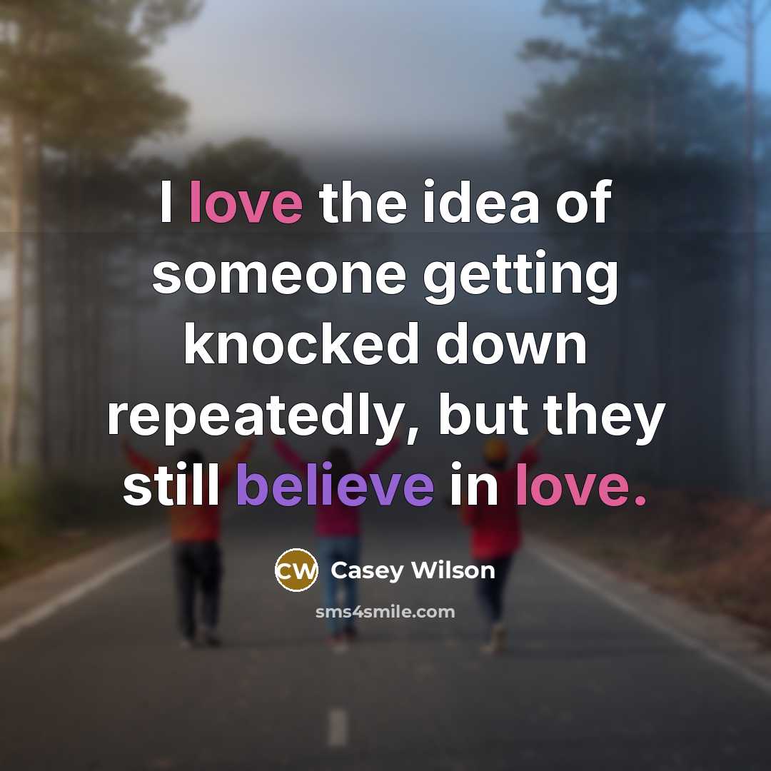 “I love the idea of someone getting knocked down repeatedly,…” quote by Casey Wilson