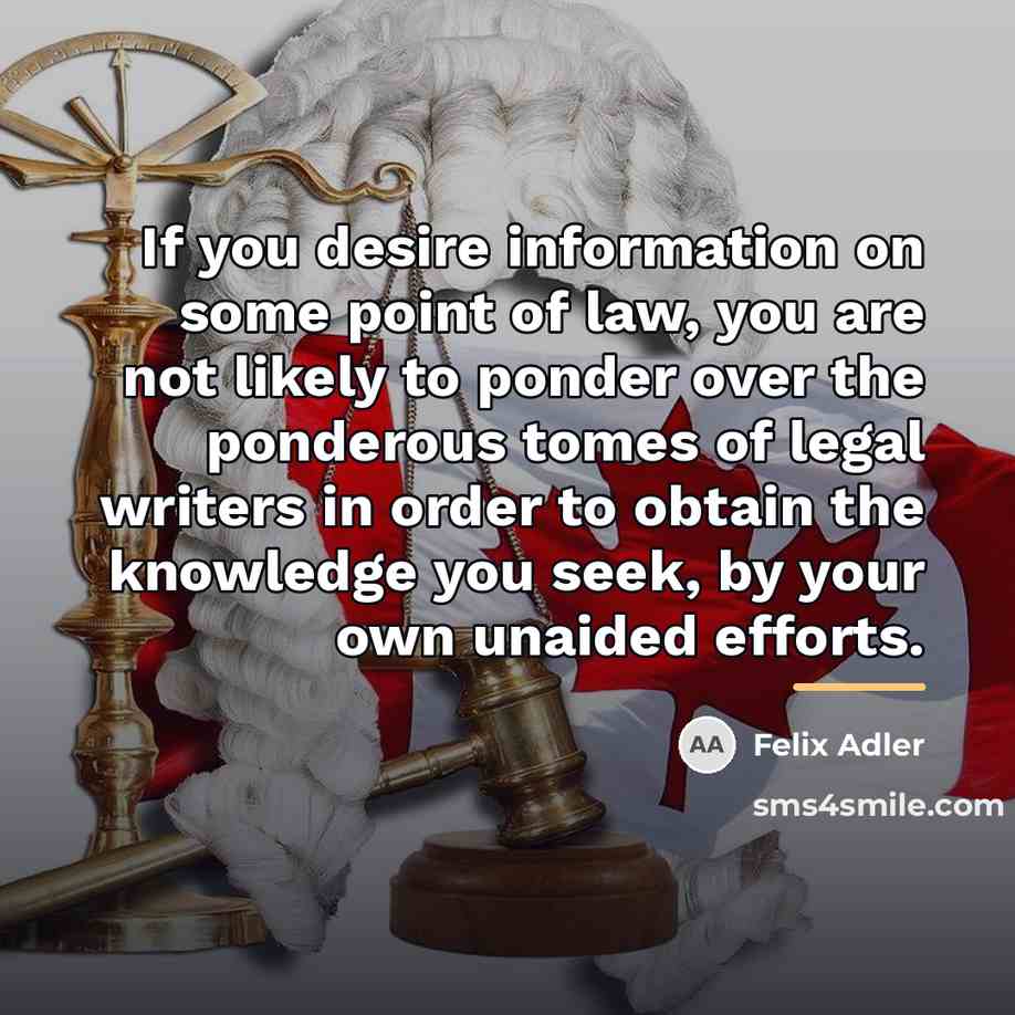“If you desire information on some point of law, you…” quote by Felix Adler