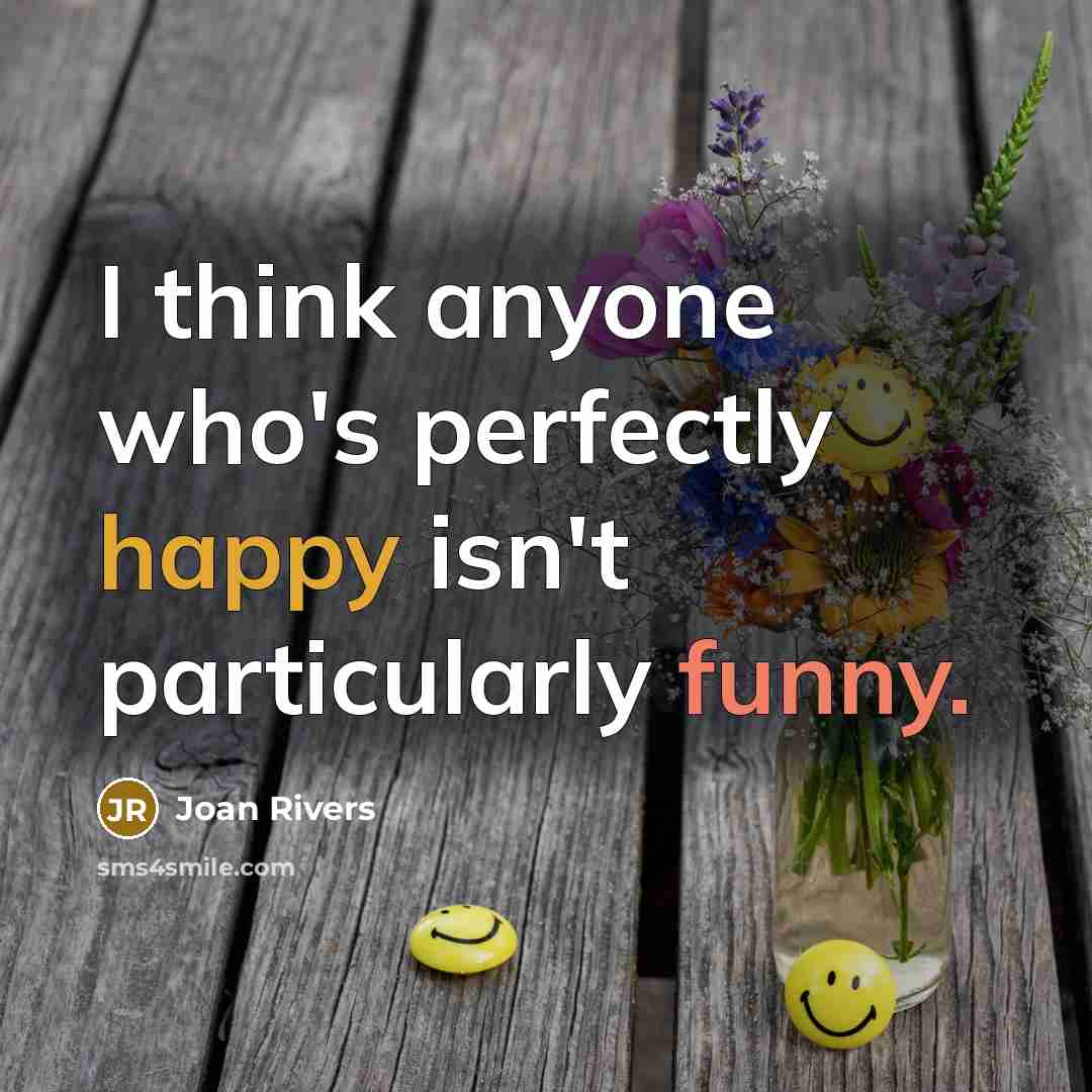 “I think anyone who's perfectly happy isn't particularly funny.” quote by Joan Rivers