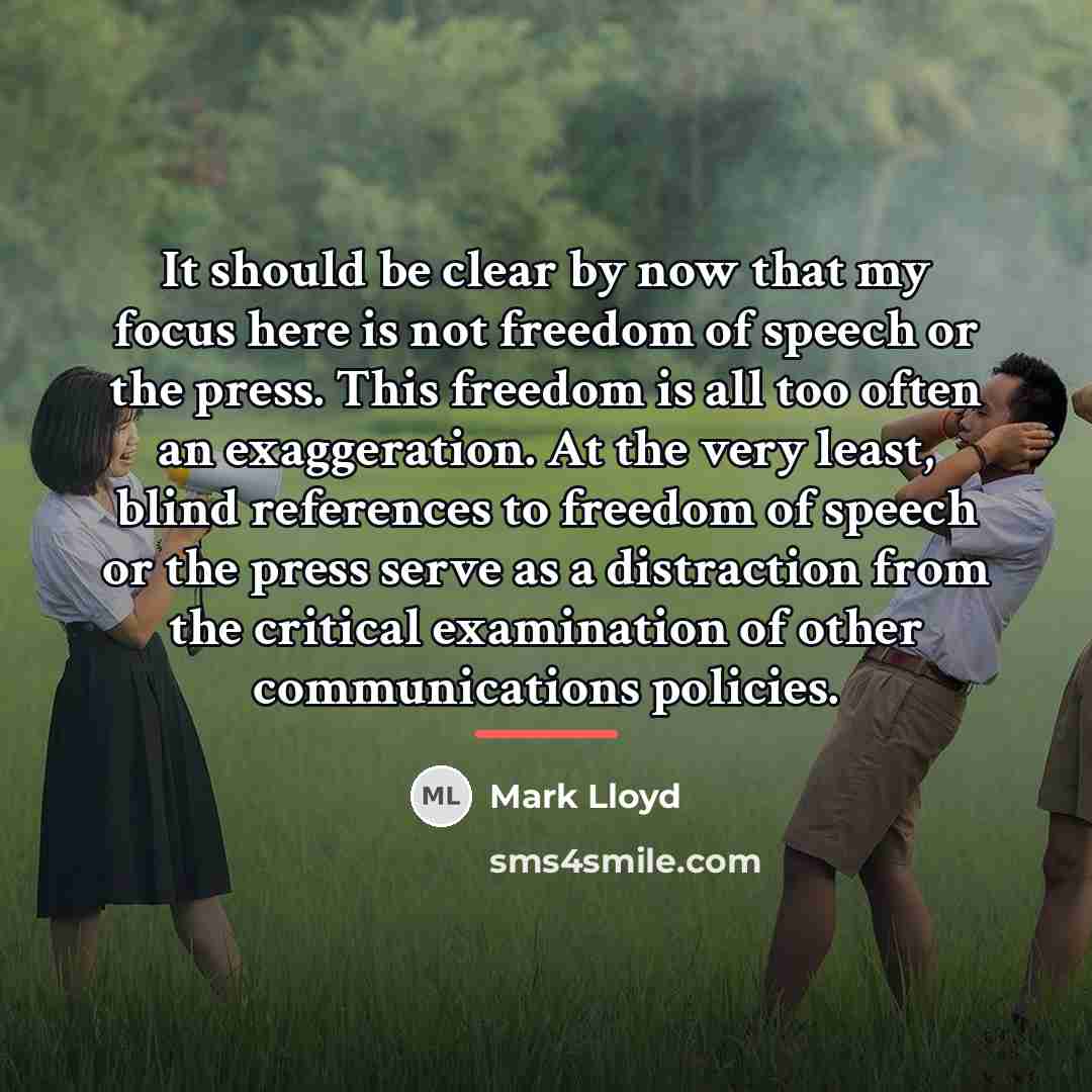 “It should be clear by now that my focus here…” quote by Mark Lloyd