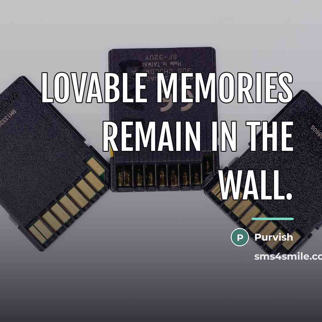 “Lovable memories remain in the wall.…” quote by Purvish