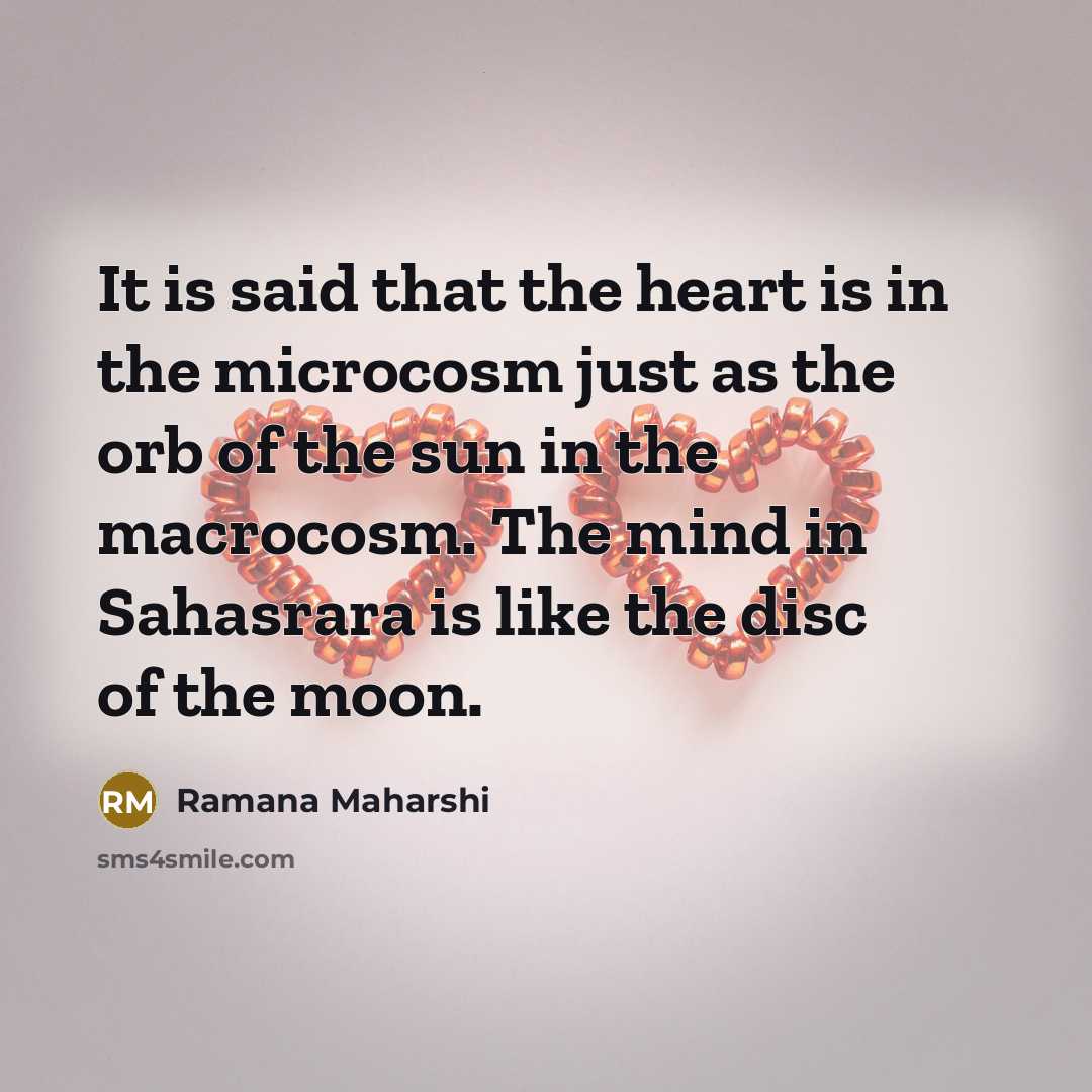 “It is said that the heart is in the microcosm…” quote by Ramana Maharshi