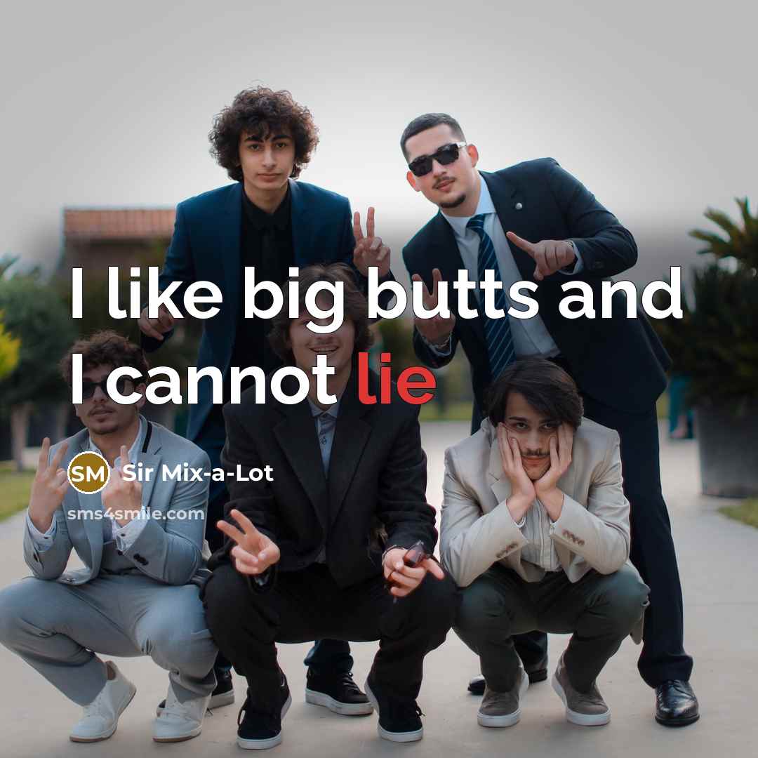 “I like big butts and I cannot lie…” quote by Sir Mix-a-Lot