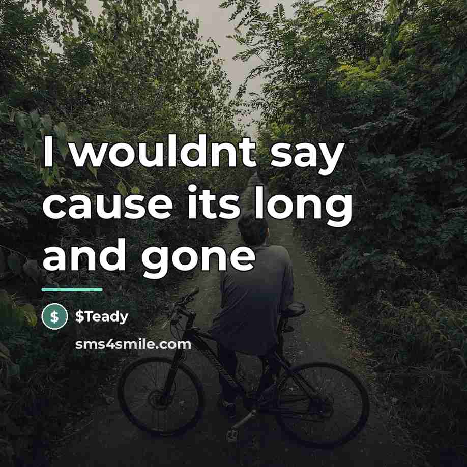 “I wouldnt say cause its long and gone…” quote by $Teady