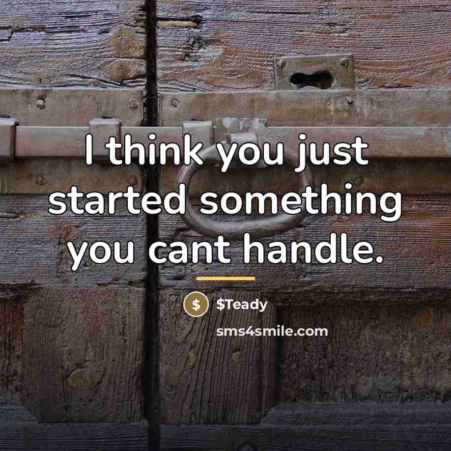 “I think you just started something you cant handle.…” quote by $Teady