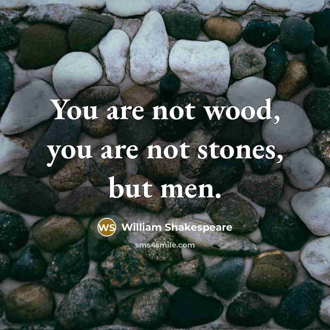 “You are not wood, you are not stones, but men.…” quote by William Shakespeare
