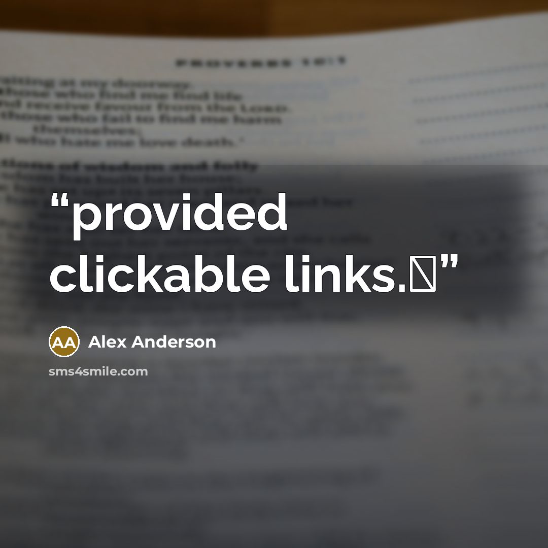 “provided clickable links.” quote by Alex Anderson