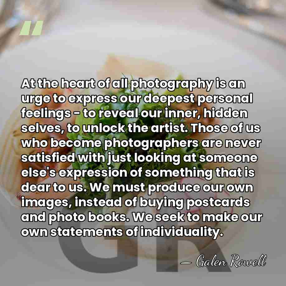 At the heart of all photography is an urge to express our&hellip; - Galen Rowell