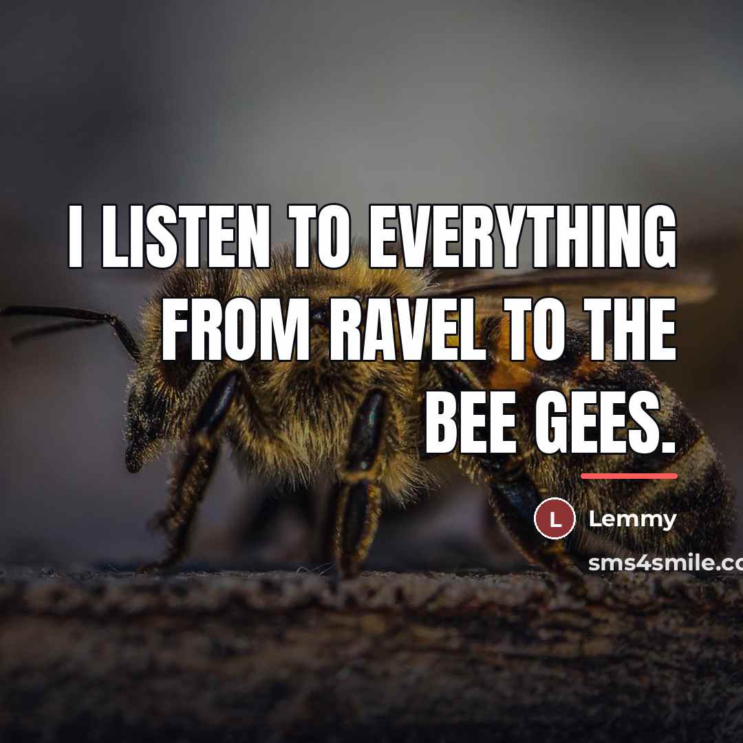 “I listen to everything from Ravel to the Bee Gees.…” quote by Lemmy