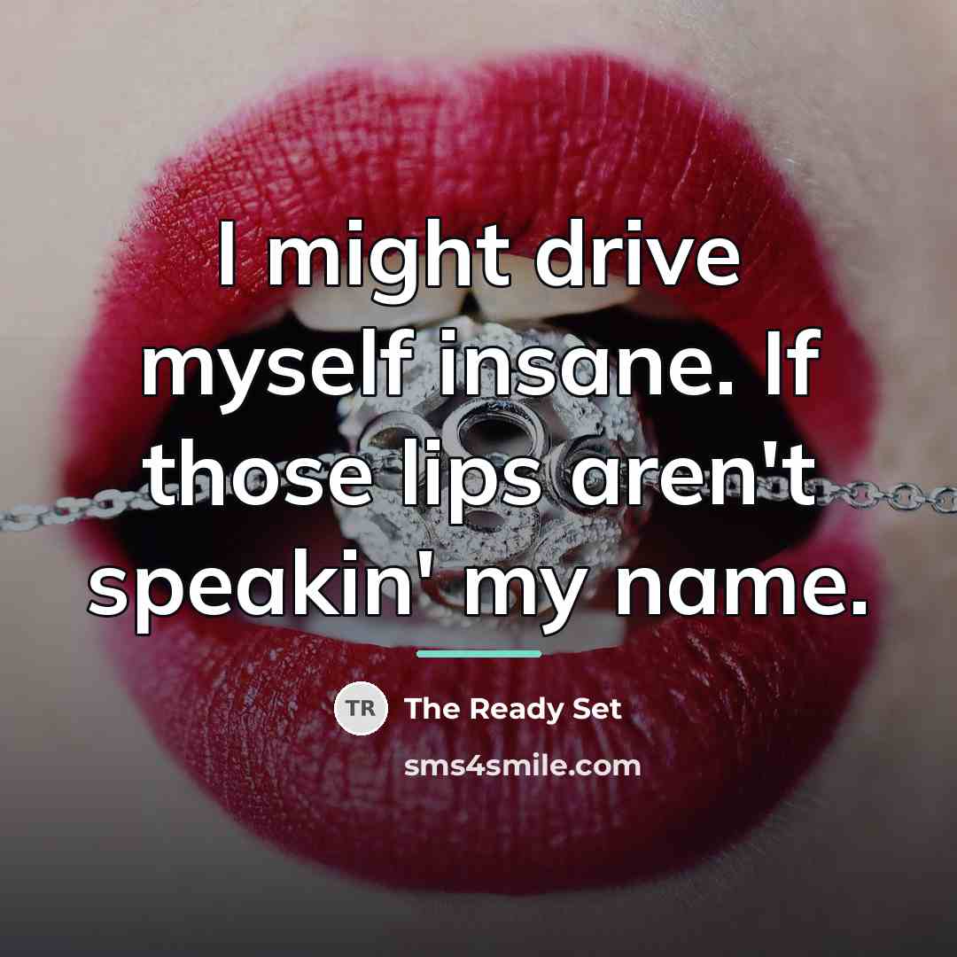 “I might drive myself insane. If those lips aren't speakin'…” quote by The Ready Set