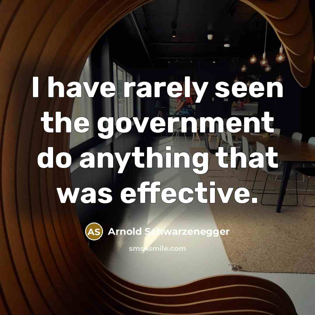 “I have rarely seen the government do anything that was…” quote by Arnold Schwarzenegger
