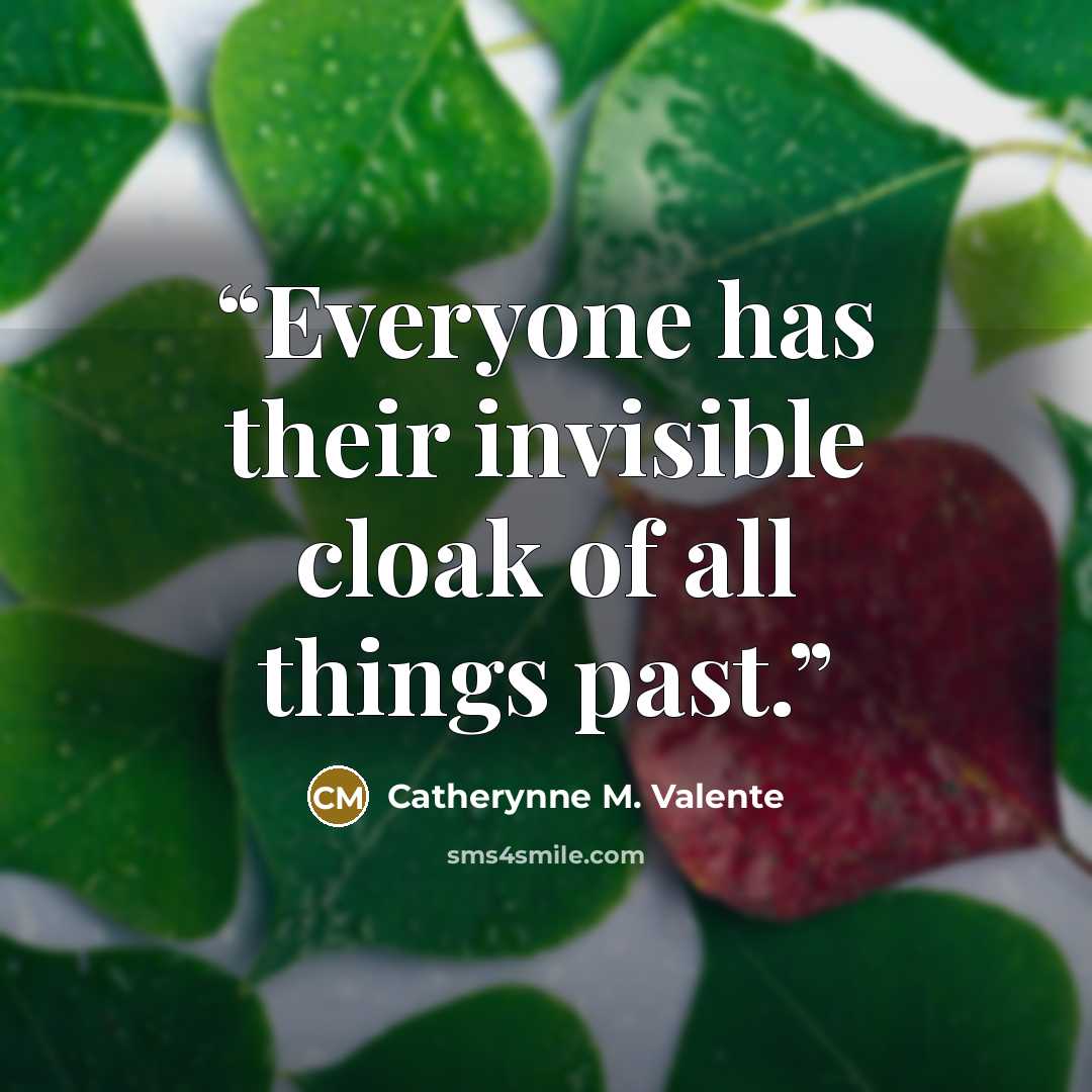 “Everyone has their invisible cloak of all things past.” quote by Catherynne M. Valente
