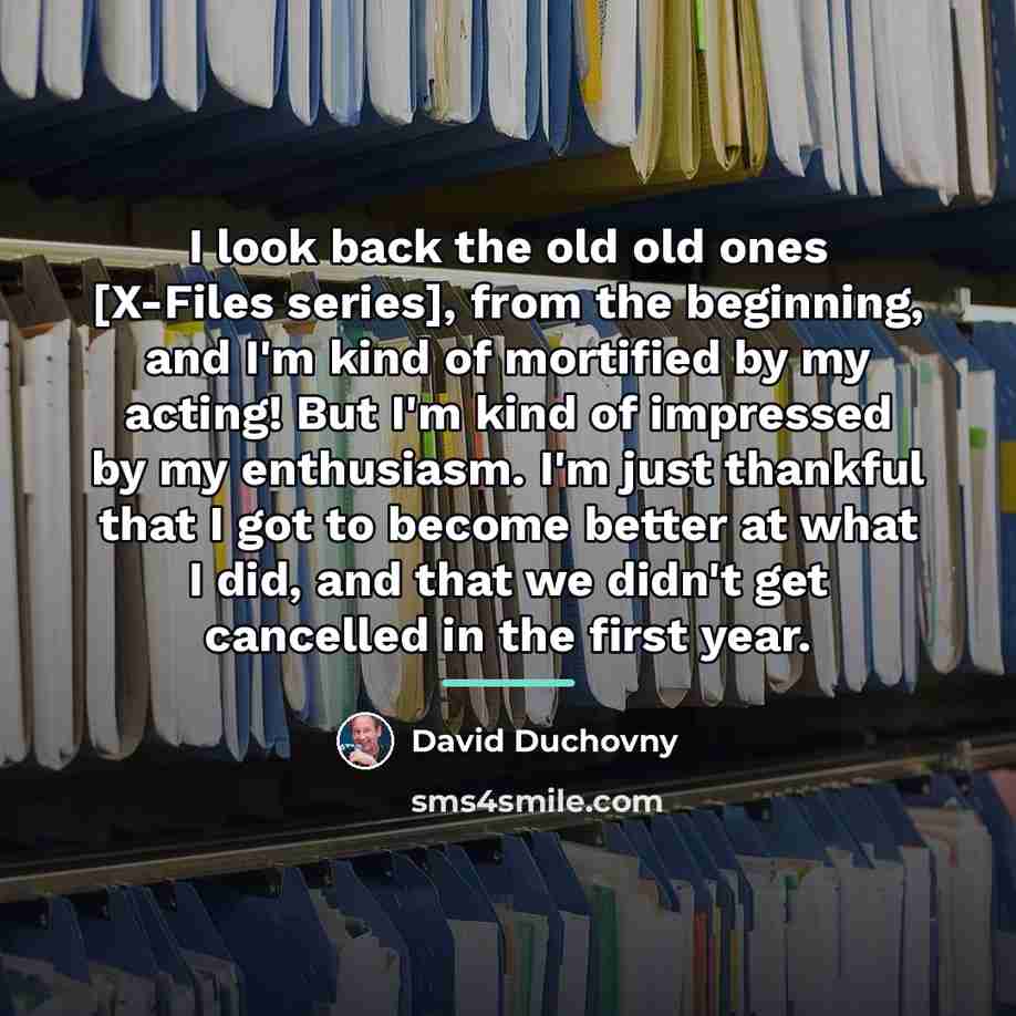 “I look back the old old ones [X-Files series], from…” quote by David Duchovny