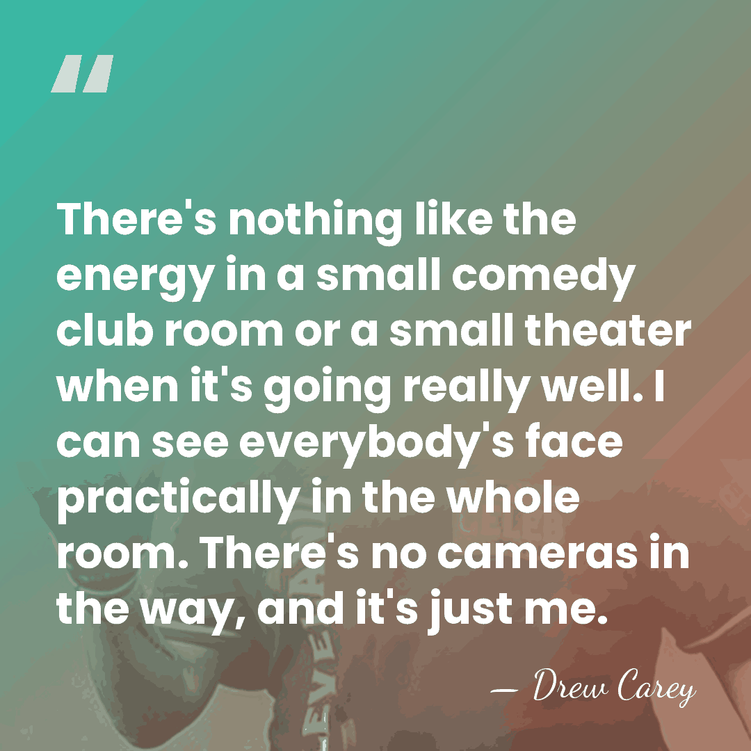 There's nothing like the energy in a small comedy club room or&hellip; - Drew Carey