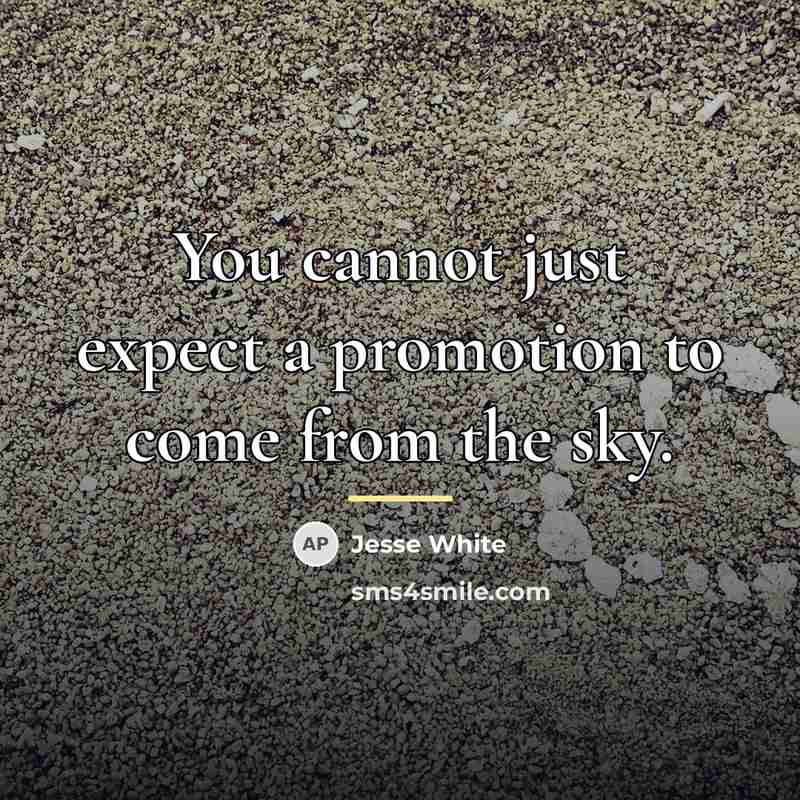 “You cannot just expect a promotion to come from the…” quote by Jesse White
