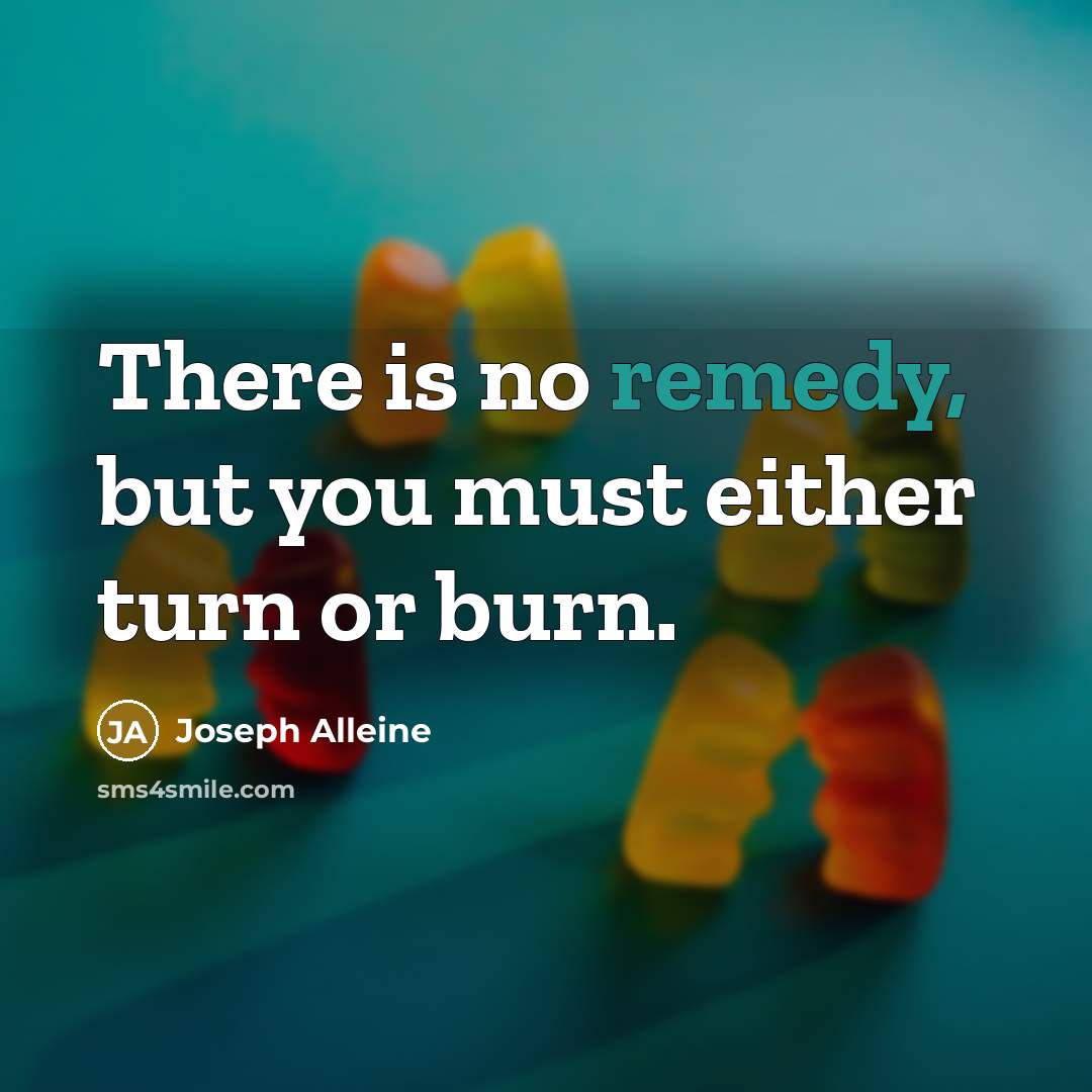 “There is no remedy, but you must either turn or…” quote by Joseph Alleine