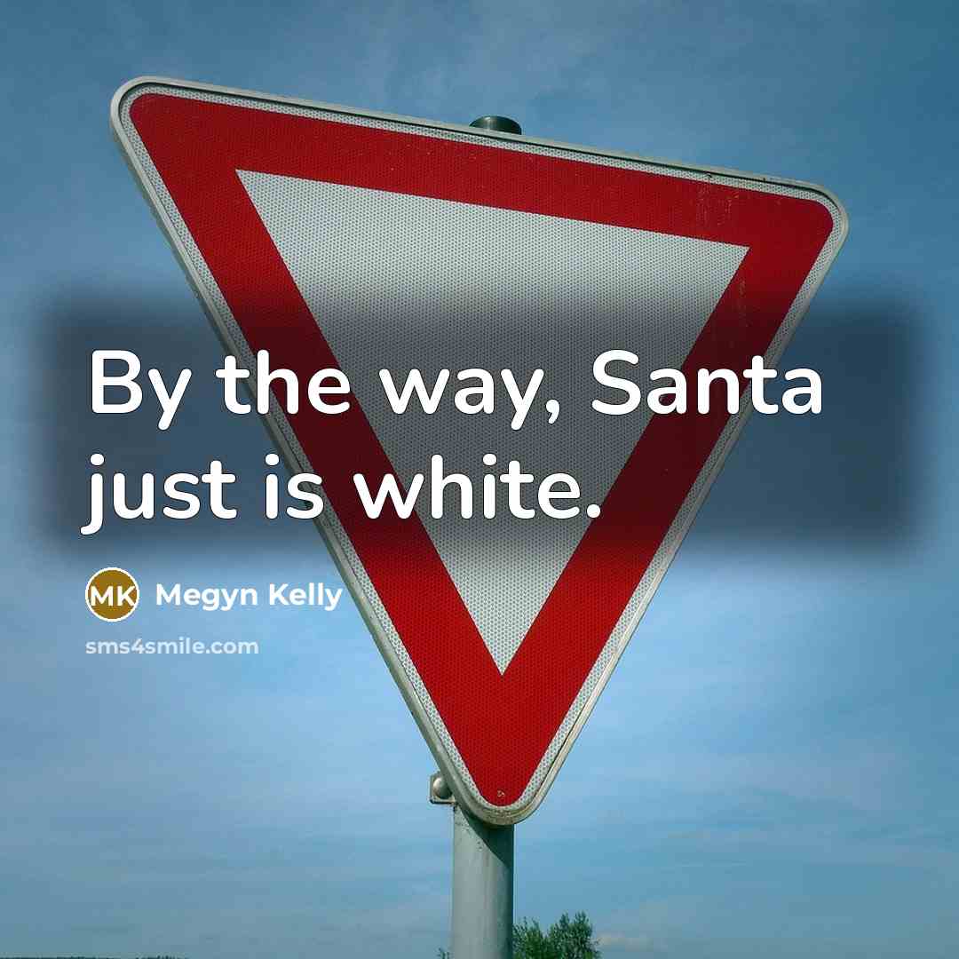 “By the way, Santa just is white.” quote by Megyn Kelly