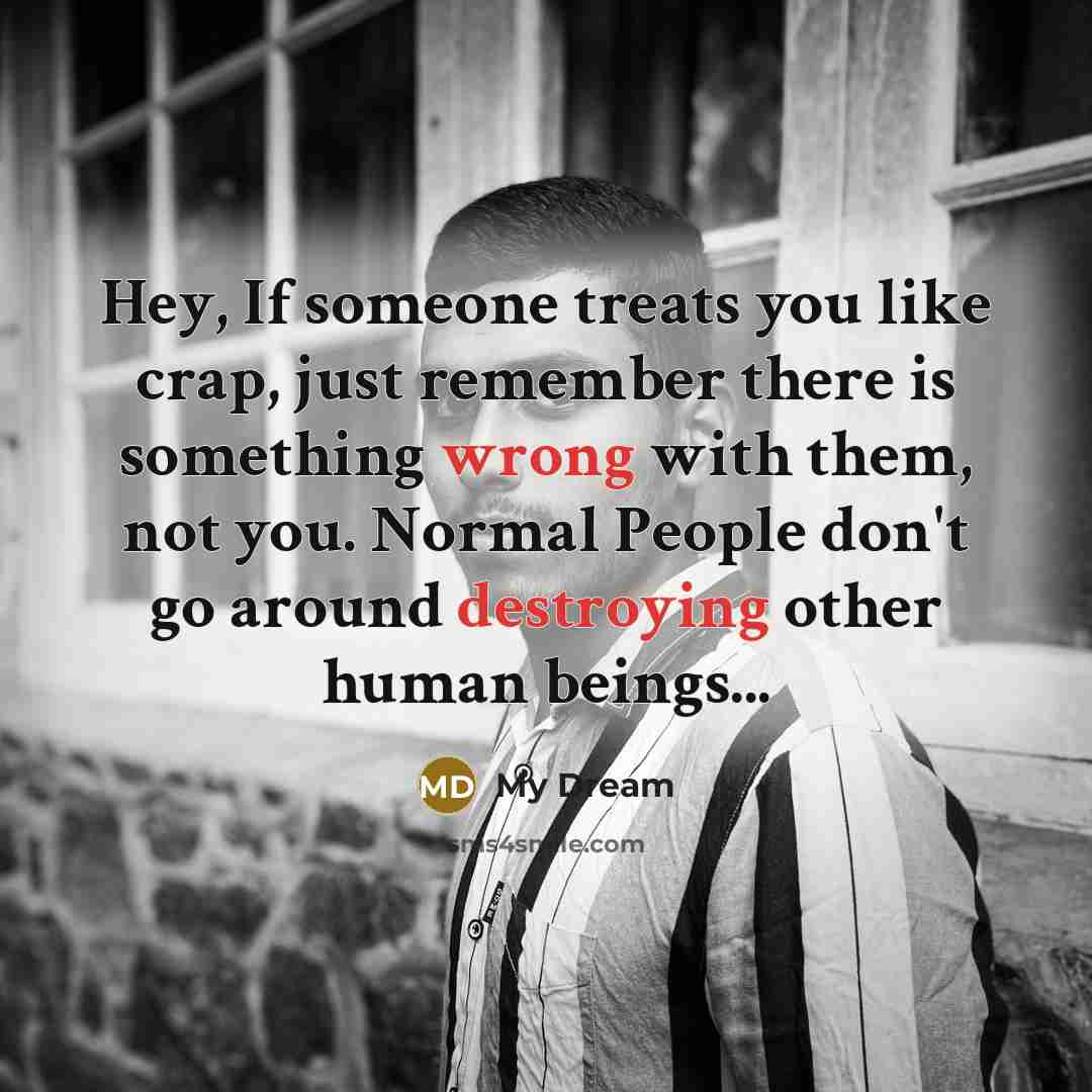 “Hey, If someone treats you like crap, just remember there…” quote by My Dream
