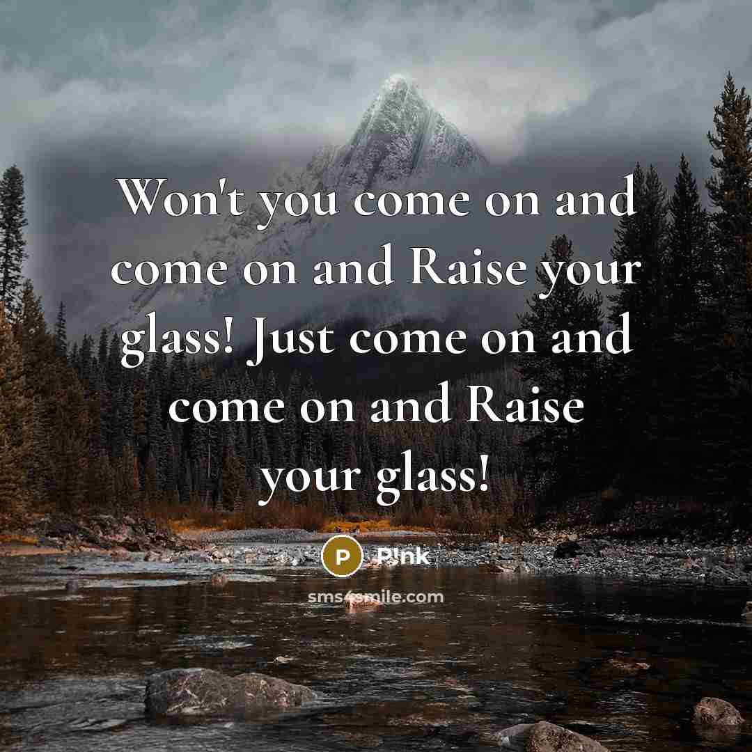 “Won't you come on and come on and Raise your…” quote by P!nk