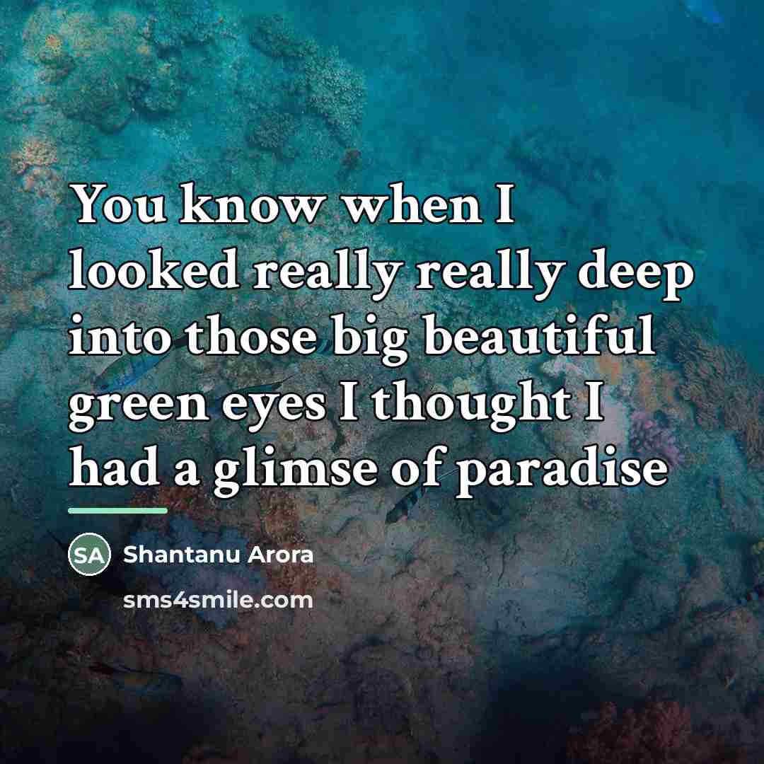 “You know when I looked really really deep into those…” quote by Shantanu Arora