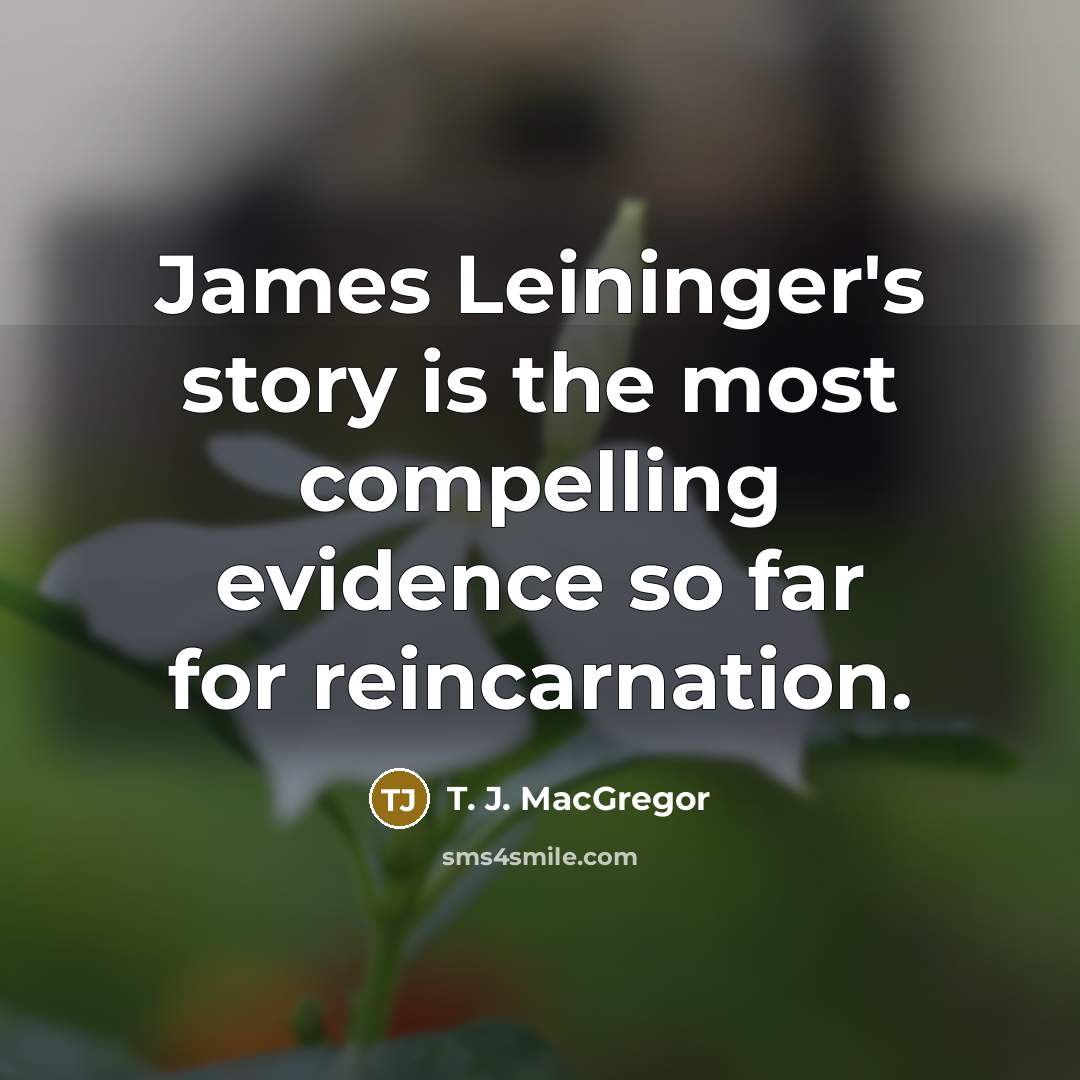“James Leininger's story is the most compelling evidence so far…” quote by T. J. MacGregor