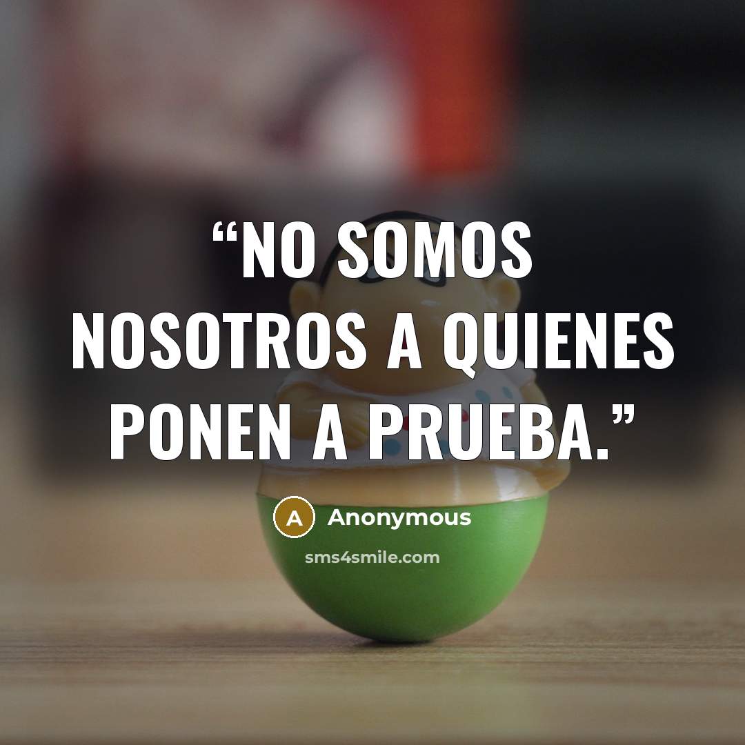 “No somos nosotros a quienes ponen a prueba.” quote by Anonymous