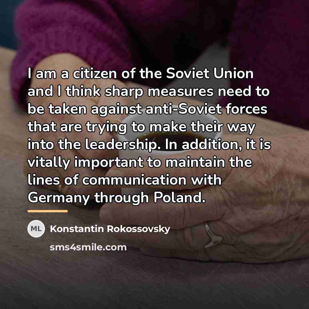 “I am a citizen of the Soviet Union and I…” quote by Konstantin Rokossovsky