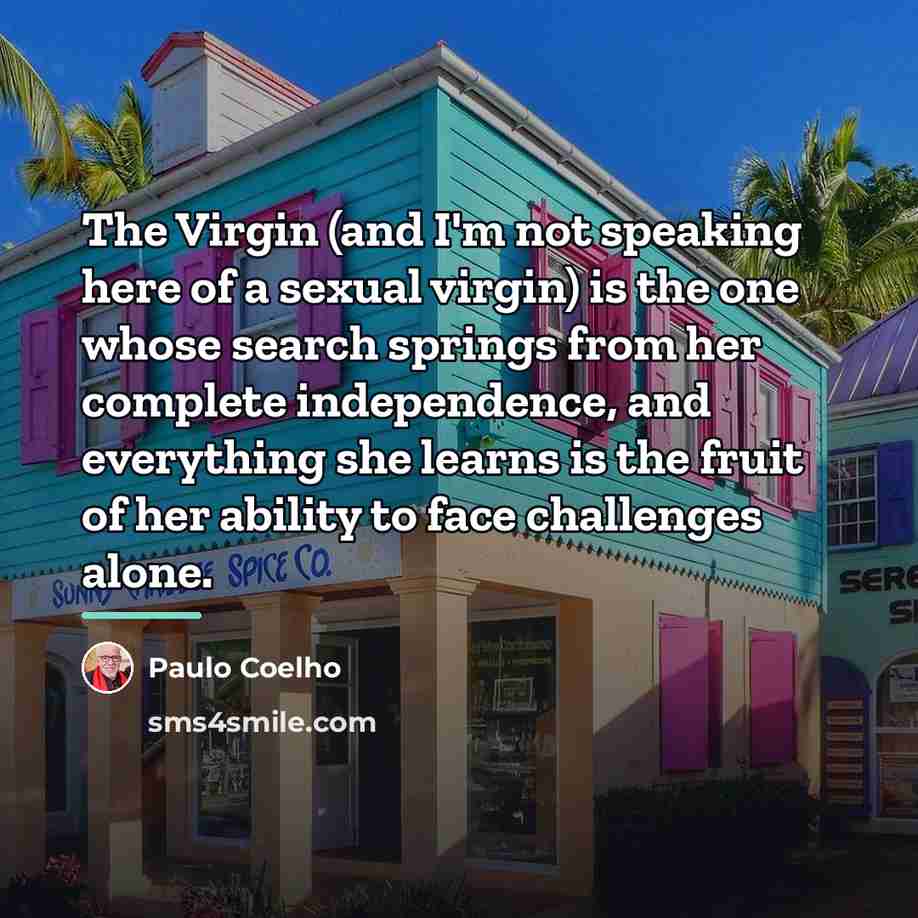 “The Virgin (and I'm not speaking here of a sexual…” quote by Paulo Coelho