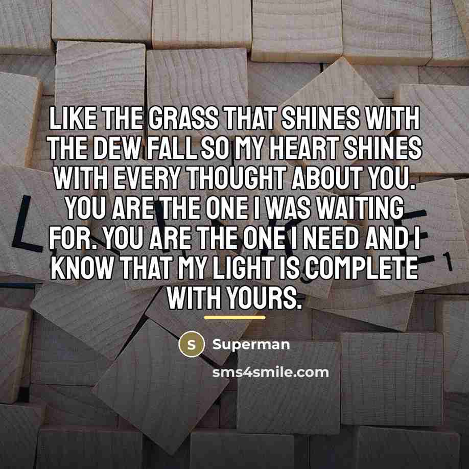 “Like the grass that shines with the dew fall so…” quote by Superman