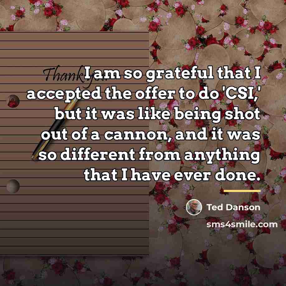 “I am so grateful that I accepted the offer to…” quote by Ted Danson