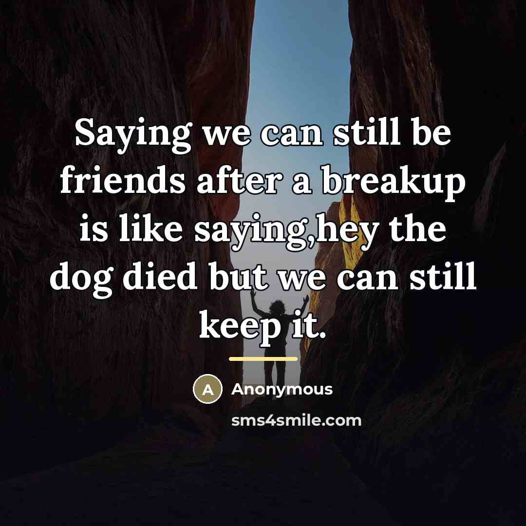 “Saying we can still be friends after a breakup is…” quote by Anonymous