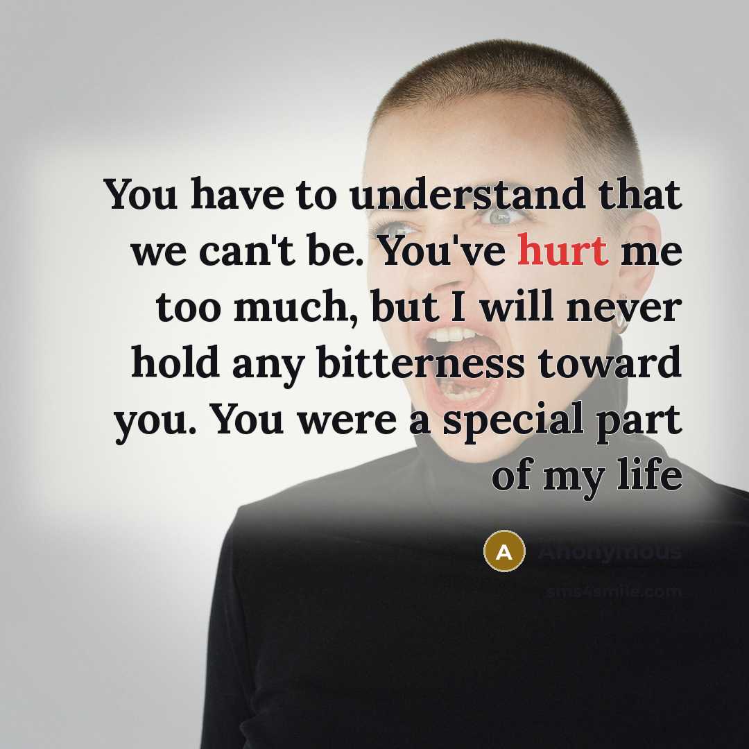 “You have to understand that we can't be. You've hurt…” quote by Anonymous