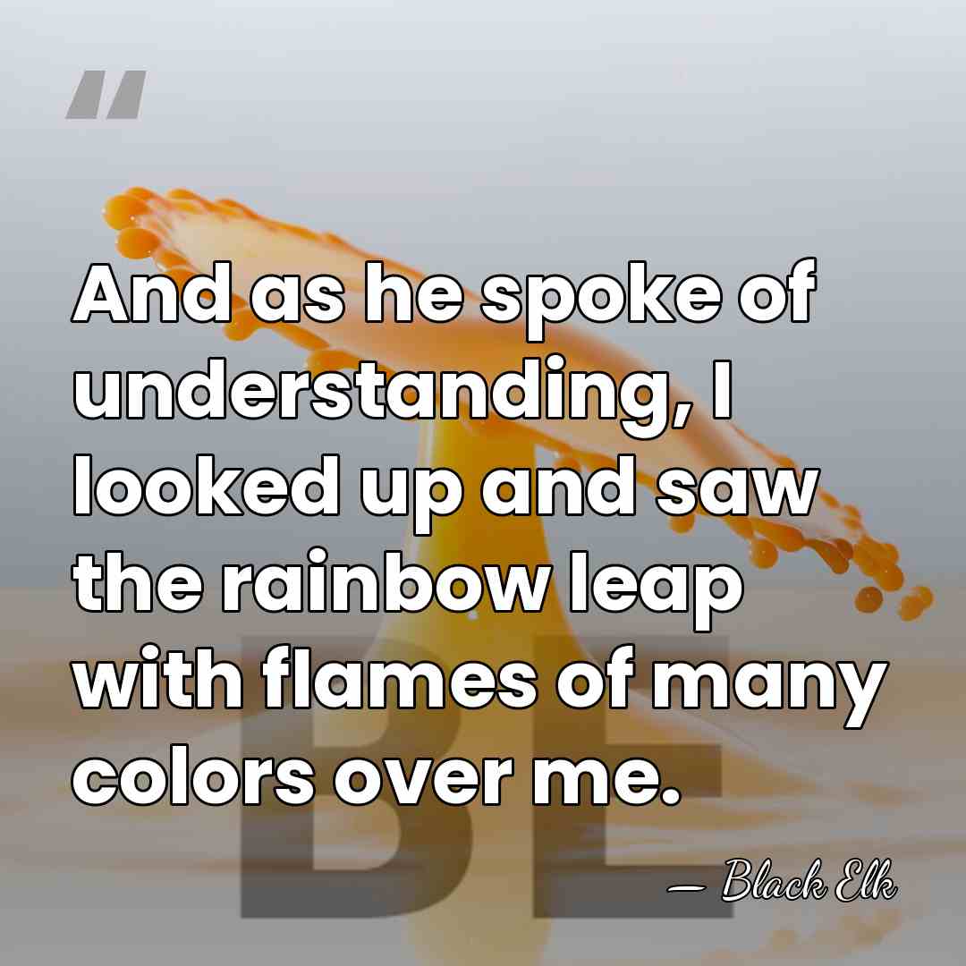 And as he spoke of understanding, I looked up and saw the&hellip; - Black Elk