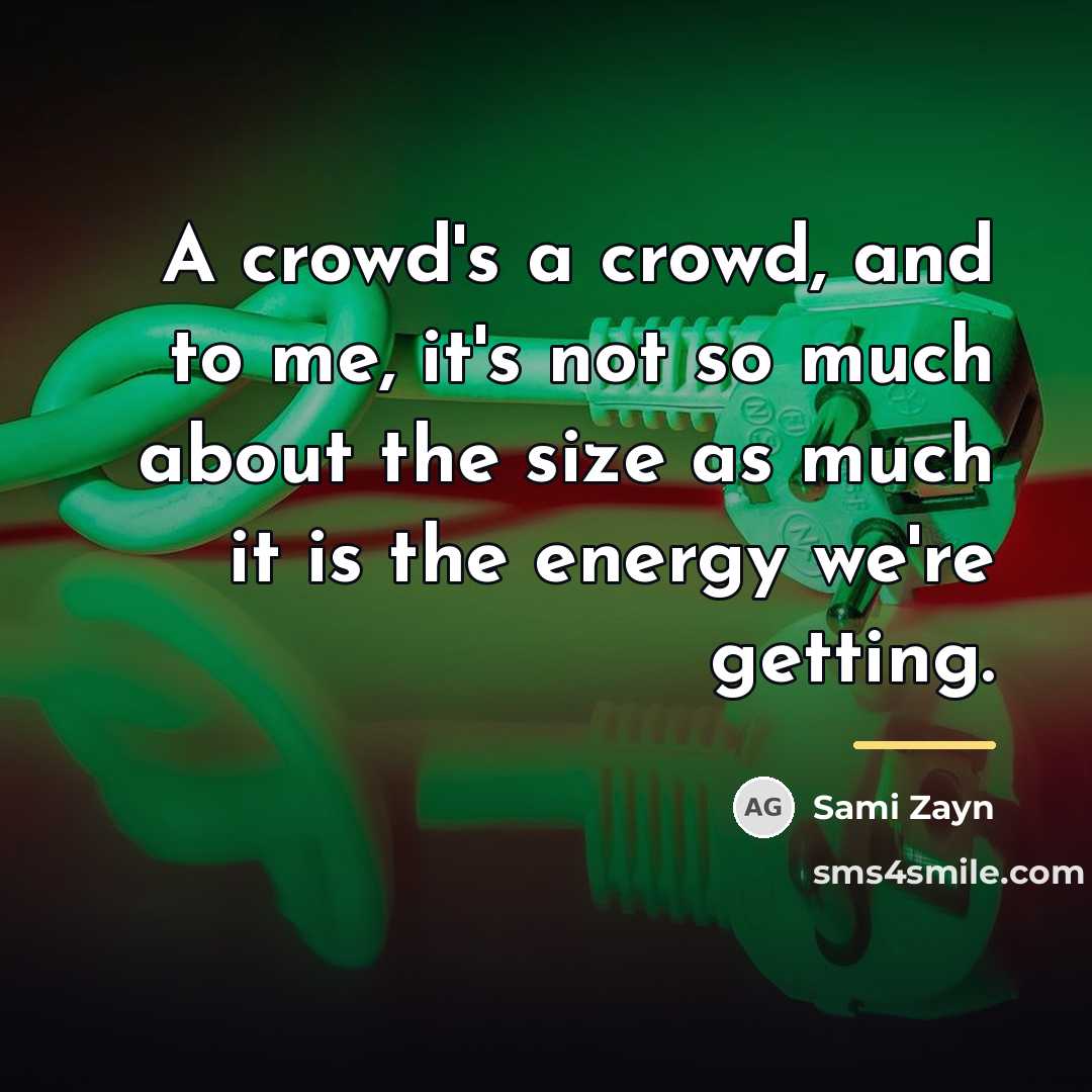 “A crowd's a crowd, and to me, it's not so…” quote by Sami Zayn