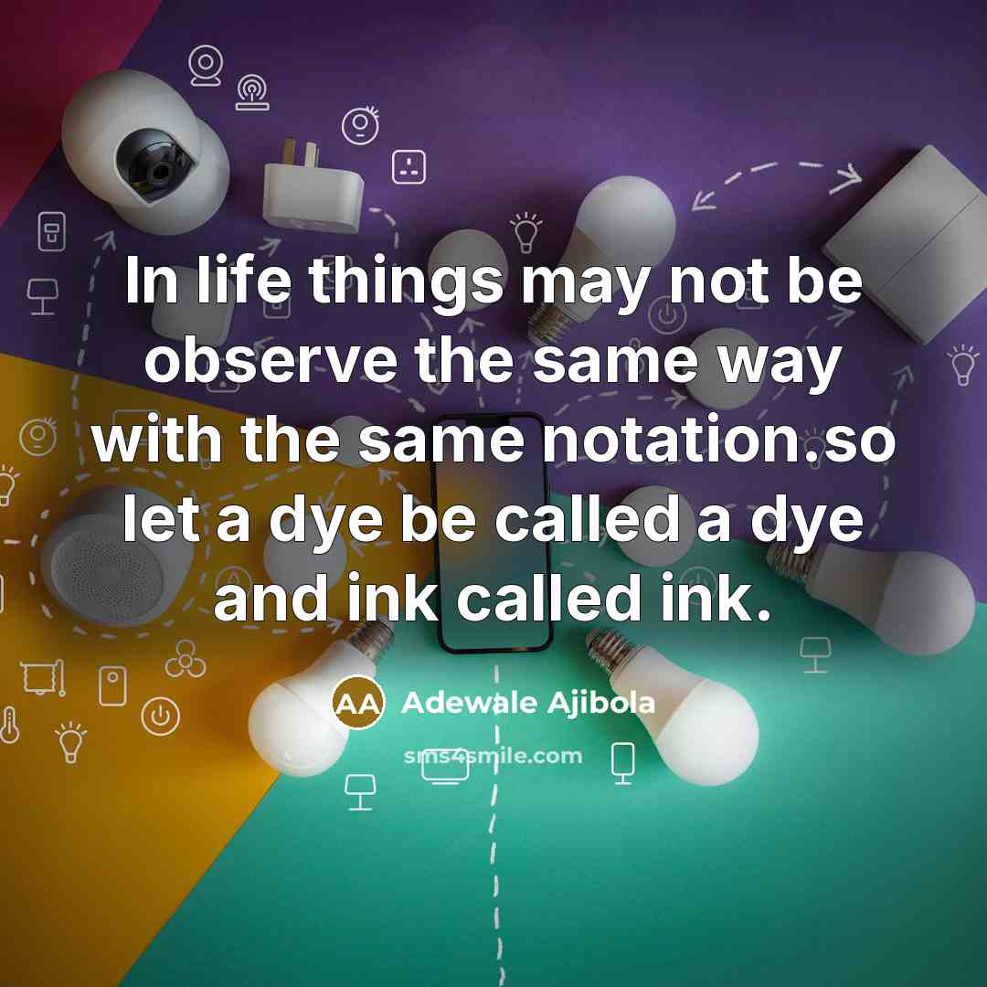 “In life things may not be observe the same way…” quote by Adewale Ajibola