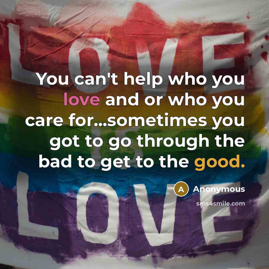 “You can't help who you love and or who you…” quote by Anonymous