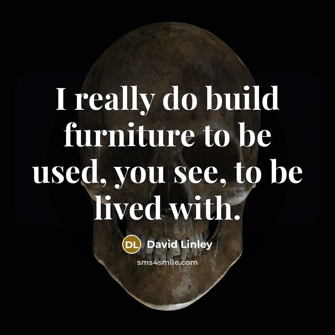 “I really do build furniture to be used, you see,…” quote by David Linley