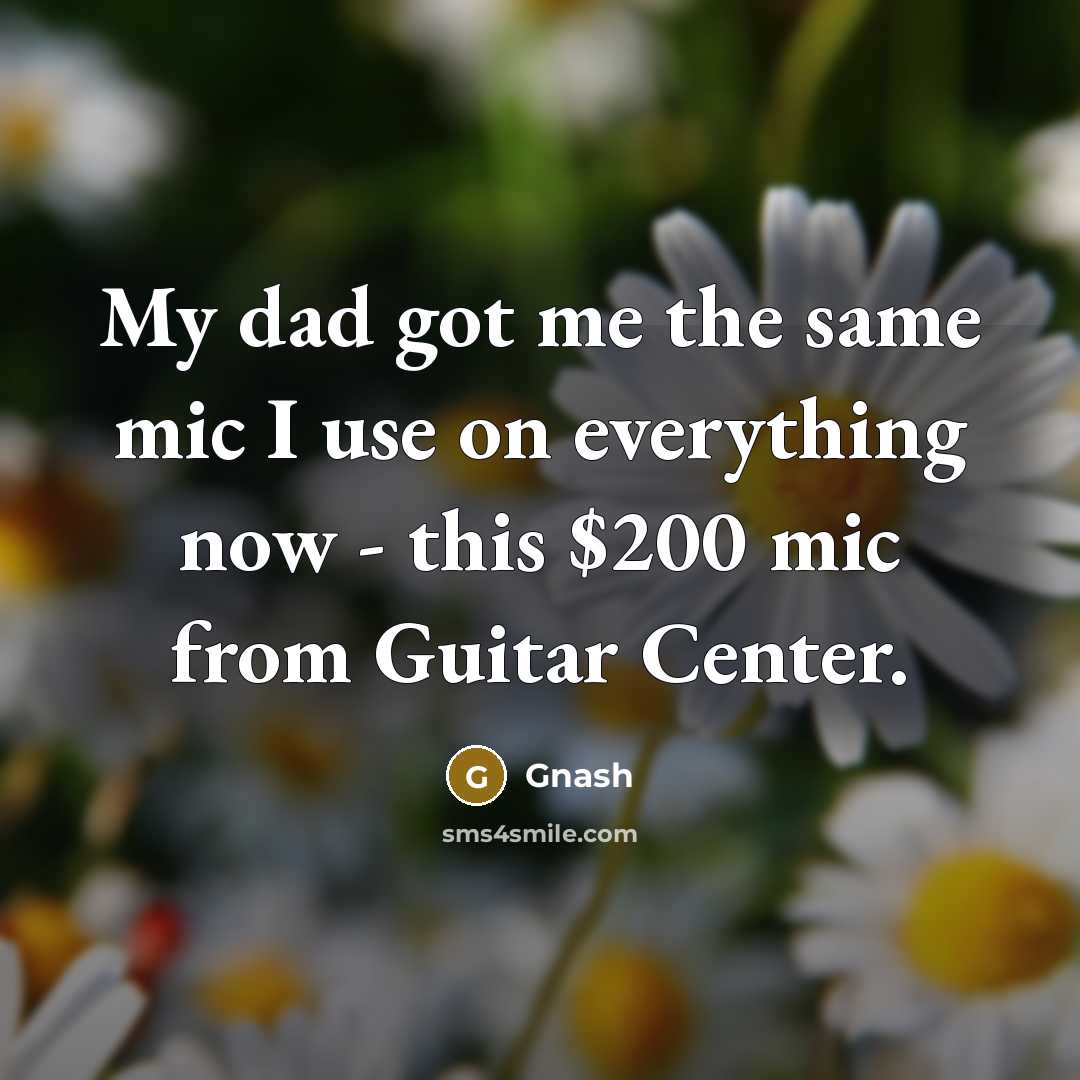 “My dad got me the same mic I use on everything now - this $200 mic from Guitar Center.” quote by Gnash