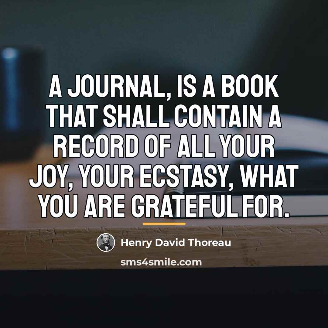 “A journal, is a book that shall contain a record…” quote by Henry David Thoreau