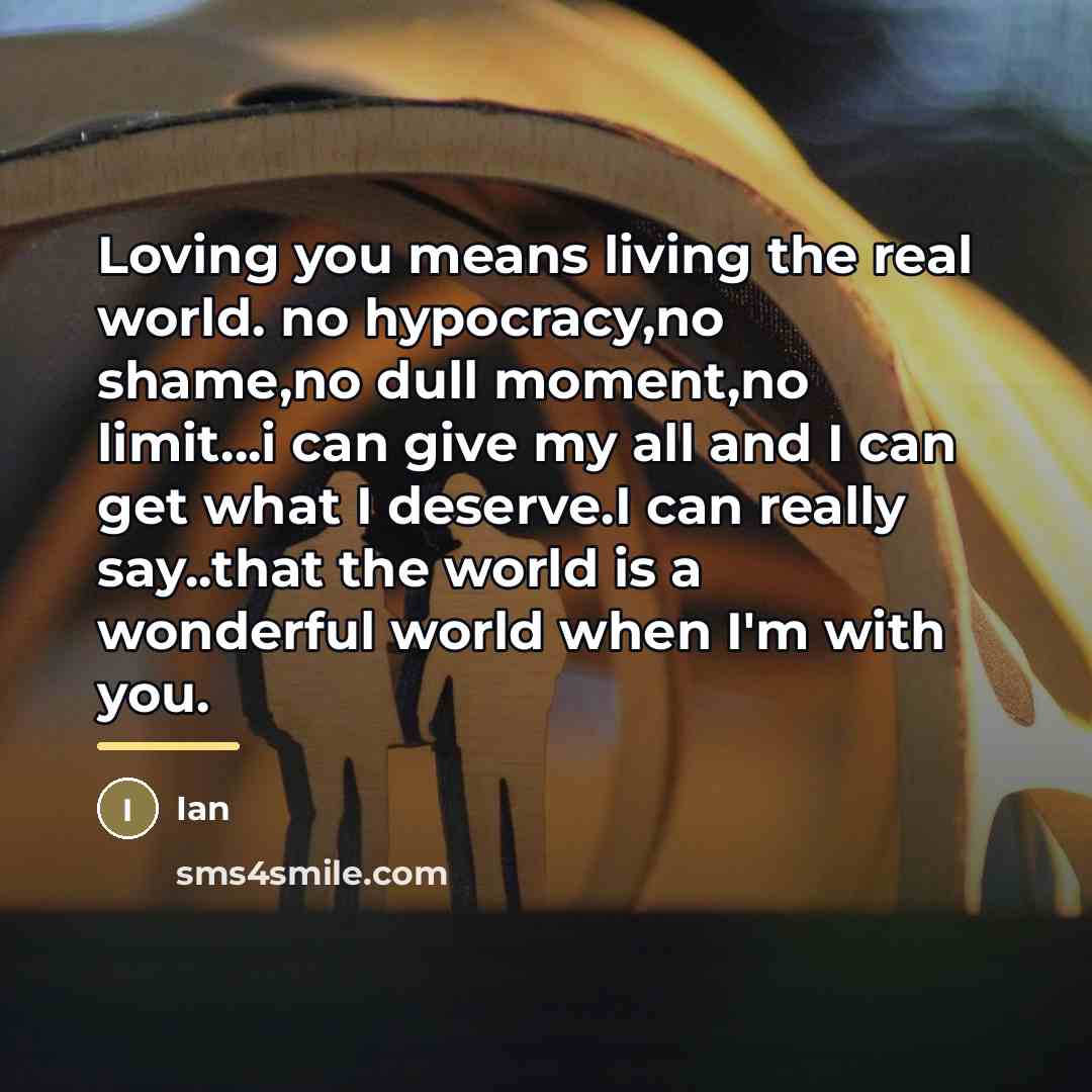 “Loving you means living the real world. no hypocracy,no shame,no…” quote by Ian