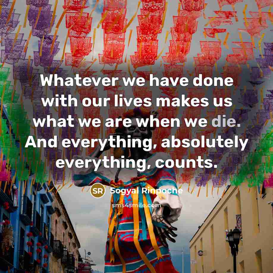 “Whatever we have done with our lives makes us what…” quote by Sogyal Rinpoche