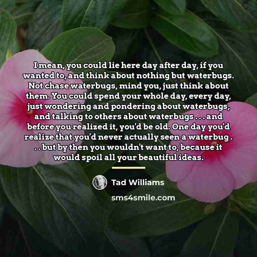 “I mean, you could lie here day after day, if…” quote by Tad Williams