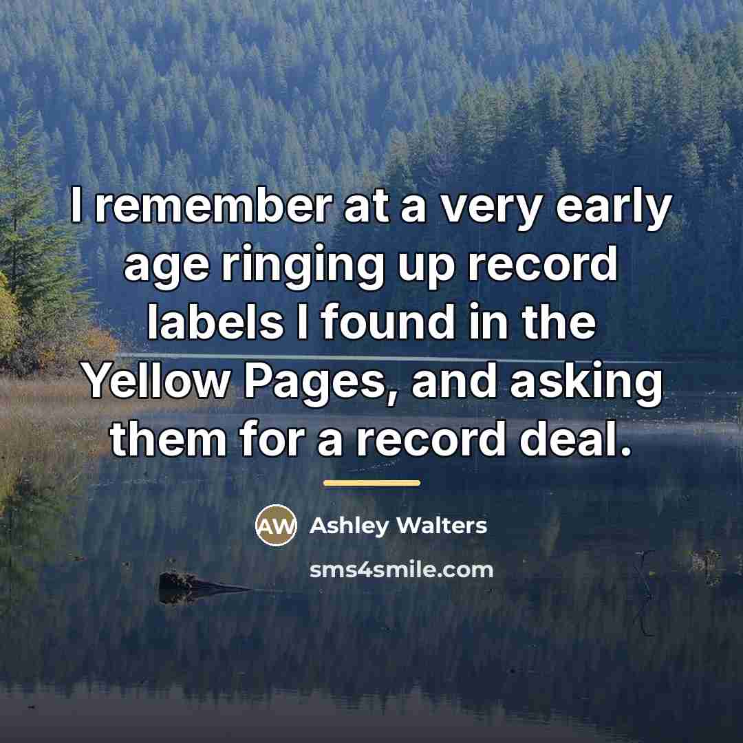 “I remember at a very early age ringing up record…” quote by Ashley Walters