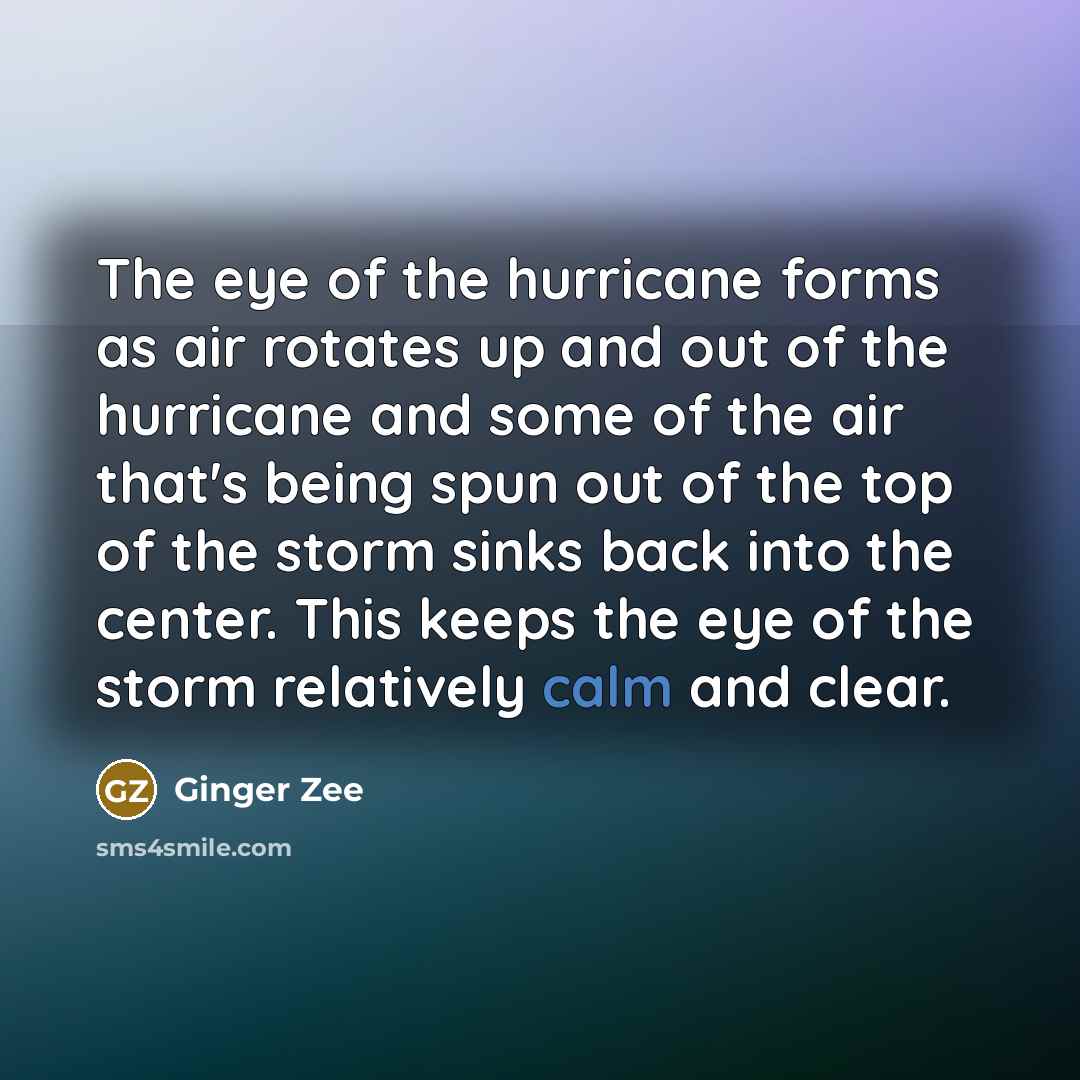 “The eye of the hurricane forms as air rotates up…” quote by Ginger Zee