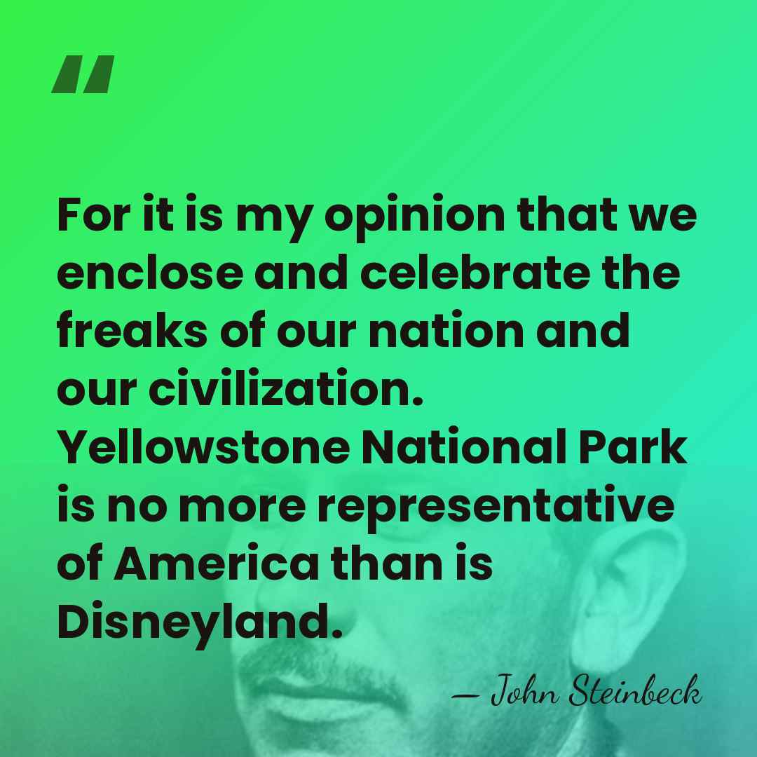 For it is my opinion that we enclose and celebrate the freaks&hellip; - John Steinbeck