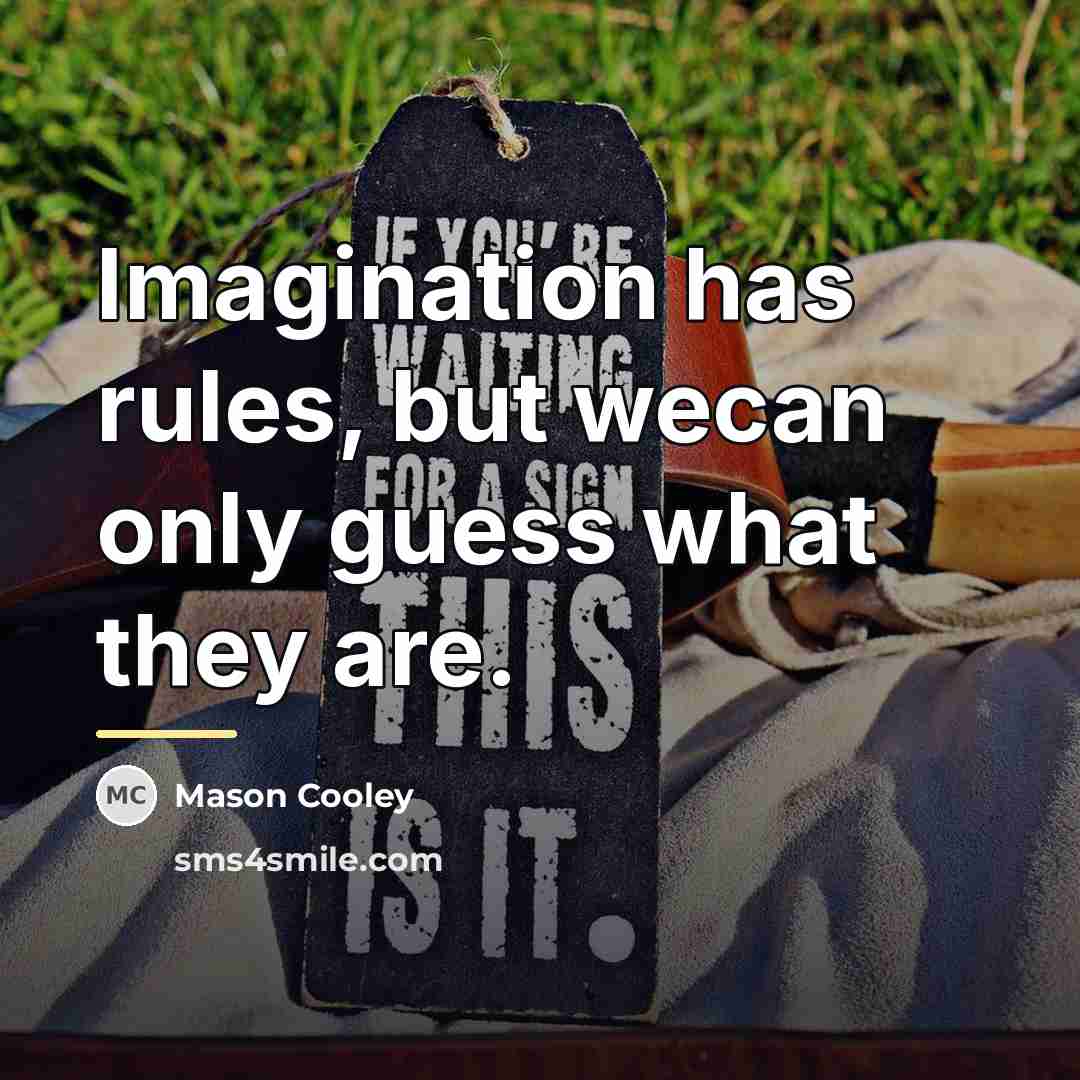 “Imagination has rules, but wecan only guess what they are.…” quote by Mason Cooley