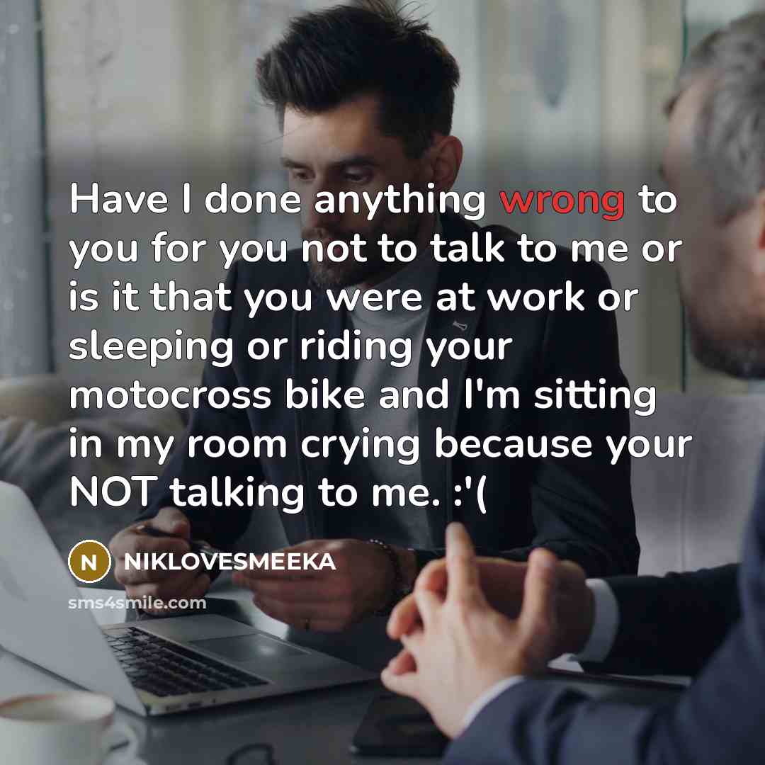 “Have I done anything wrong to you for you not…” quote by NIKLOVESMEEKA