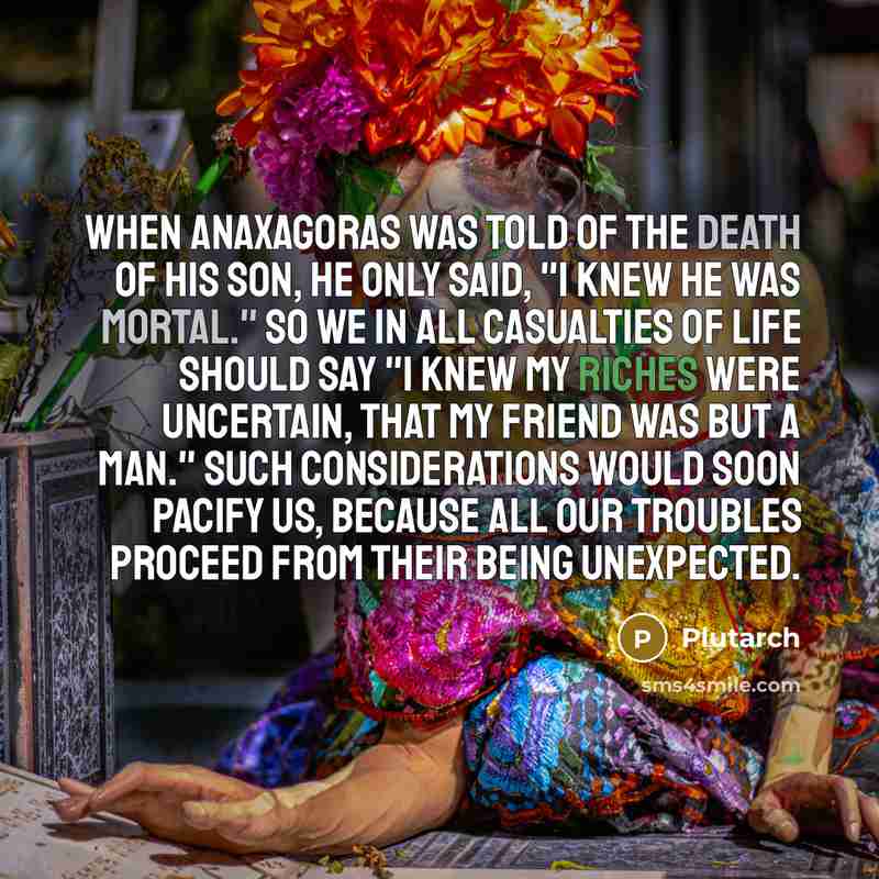 “When Anaxagoras was told of the death of his son,…” quote by Plutarch